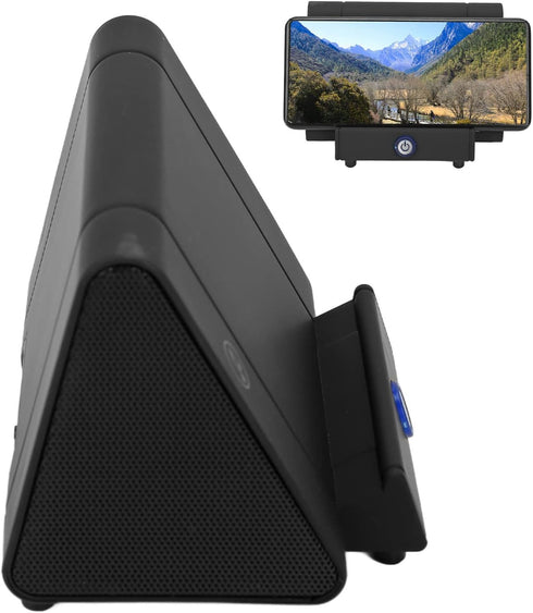 Phone Speaker,White Cell Phone Stand with Wireless Speaker and Anti Slip Base,Rechargeable Portable Holder Speaker for Home and Outdoors(Black)...