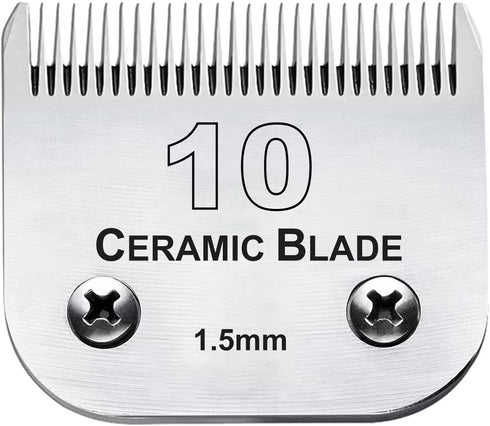 10 Blade Dog Grooming Clipper Replacement Blades Compatible with Andis Dog Clippers,Detachable Ceramic Blade & Stainless Steel Blade,Size-10, 1/16...