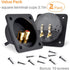 Kalevel 2pcs Speaker Box Terminal Cup Square 3.1in Push Spring Double Binding Post Connector Box with Screws for DIY Home Car Stereo...