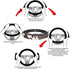 Swono Cow Skin Universal Neoprene Steering Wheel Cover Australian Cow Skin Brown 15 Inch Steering Wheel Covers, Printed Steering Wheel Elastic Pro...