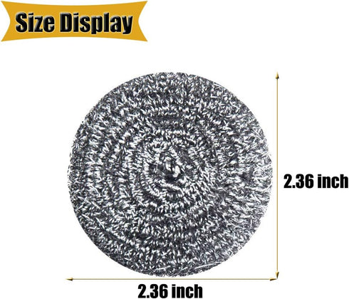 16 PCS Stainless Steel Sponges Scrubbers Cleaning Ball Utensil Scrubber Density Metal Scrubber Scouring Pads Ball for Pot Pan Dish Wash Cleaning f...