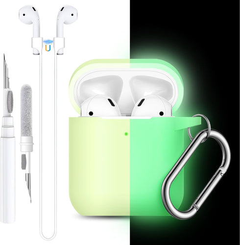Lerobo for Airpod Case Cover,with Cleaner Kit and Magnetic Airpod Strap Anti-Lost Cord Sports Lanyard,Soft Slicone Cover Compatible with Apple Air...
