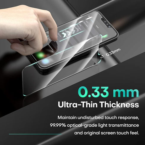 HATOSHI 3 Pack Tempered Glass Screen Protector for iPhone 13 Pro Max with 3 Pack Camera Lens Protector, Case Friendly Easy Installation Clear Prot...