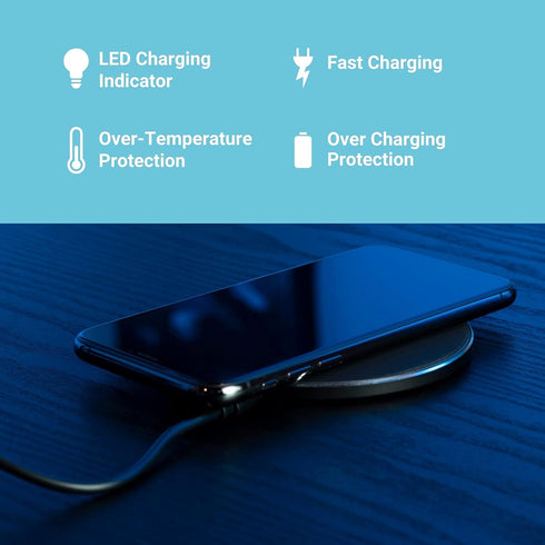 Progressive Desk Qi Wireless Charger, Standing Desk Accessories, Desk with Wireless Qi Charging Pad,Certified, 5v. Black,DA-12-Black...