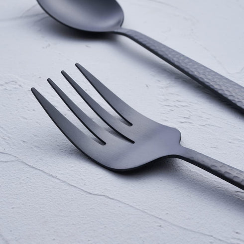 Matte Black Large Serving Utensil Set, FULLYWARE Stainless Steel Large Hostess Serving Set, include Serving Spoon, Slotted Serving Spoon, Serving ...