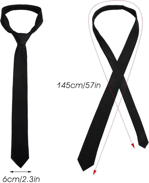 Yolev Black Tie Men's Ties Solid Uniform Pre-tied Adjustable Neck Strap Tie for Wedding Graduation School Uniforms...