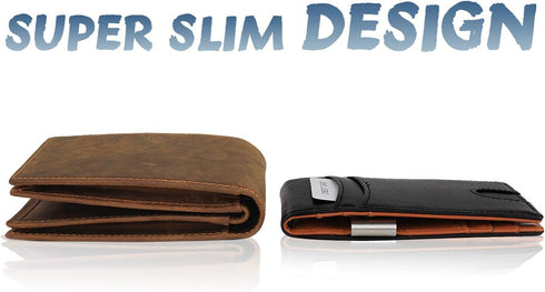 awofer Anniversary Present for Men Birthday Present Personalized Birthday Present &Wedding Gifts for Husband Boyfriend Slim Men Wallet with Money ...