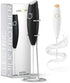 Handheld Milk Frother for Coffee - Stainless Steel Electric Drink Mixer & Matcha Whisk - Ergonomic Hand Frother With Stand & Recipes (Black)...