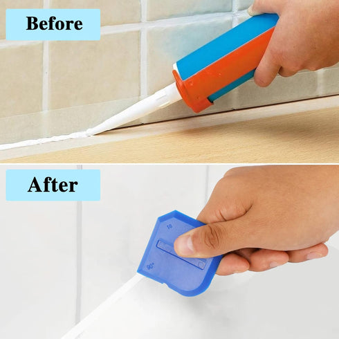 2 PCS Silicone Caulking Tool Set Sealant Finishing Tool Portable Sealant Scraper Sealant Reuse Grout Scraper for Kitchen Bathroom Floor Caulking, ...