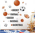 Supzone Sport Balls Wall Stickers Boys Wall Decals Basketball Soccer Baseball Football Hockey Wall Decor Boys Playroom Bedroom Classroom Living Ro...