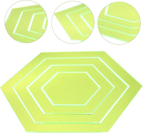 4pcs Tool Hexagon Shaped Quilting Template Sewing Templates Shaped Templates Quilting Handwork Sewing Crafts Template Clothing Template Rulers Acr...