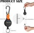 Retractable Keychain Heavy Duty Carabiner Badge Holder Retractable Badge Reel ID Holder Steel Retractable Cord and Paracord Extendable Key Ring 4 ...