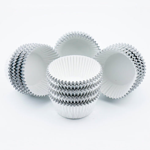 Gifbera Mini Foil Baking Cups Silver, 300-Count Bright Foil Paper Silver Cupcake Liners Mini Size...