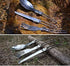 Folding Spoon Fork Knife Set Portable 3 in 1 Folding Dinner Flatware Utensils Stainless Steel Perfect for Camping Picnic Travel Hiking Backpacking...