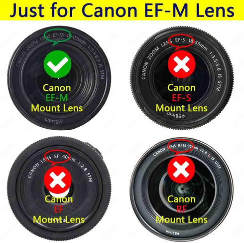 Body Cap & Rear Lens Cover for Canon EOS M50 Mark II M200 M100 M50 M6 Mark II M6 and More Canon EF-M Mount Camera and Lens......