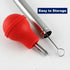 Turkey Baster with Cleaning Brush &BBQ Brush&Marinade Needles, Baster Syringe for Cooking, Stainless Steel Turkey Baster with Silicone Bulb, Baste...