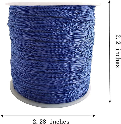 136 Yard 1.0MM Nylon Cord Rattail Trim Thread for Chinese Knotting, Kumihimo Beading,Jewelry Making,Friendship Bracelets (Blue)...