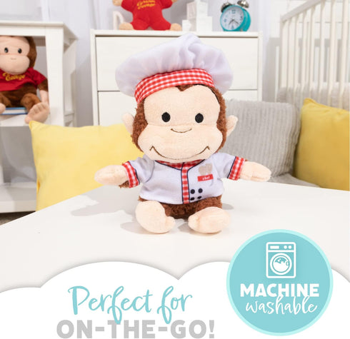 KIDS PREFERRED Curious George Cuteeze Monkey Stuffed Animal Plush Cooking Chef Toys Soft Cuddle Plushie Gifts for Baby and Toddler Boys and Girls ...