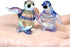 2 Penguins Tiny Figurines Hand Blown Color Glass Art Animals Collectible Gift Home Décor (Blue Green)...