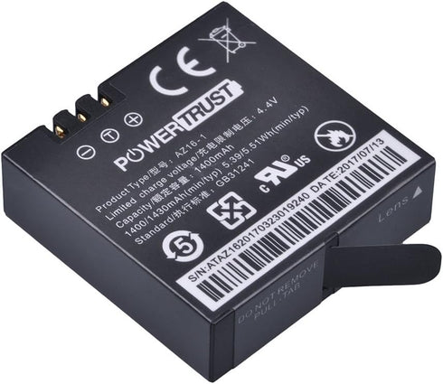 2-Pack AZ16-1 Replacement Battery and LCD Dual USB Charger for XiaoYi YI 4K,YI 4K+ and YI Lite Sport Cameras...