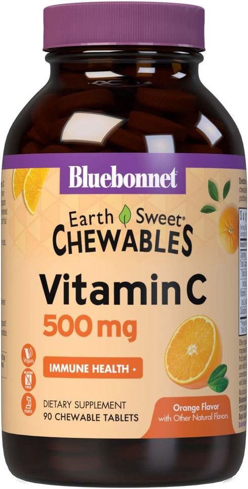 Bluebonnet Nutrition EarthSweet Vitamin C 500 mg Powerful Antioxidant Protection & Immune Health Support Supplement - Maximum Absorption - Gluten-...