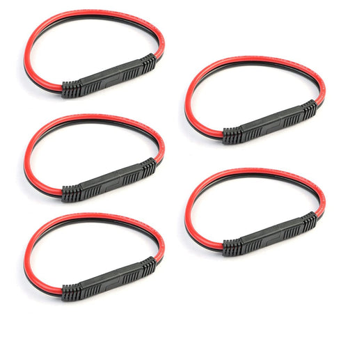 5 Pack 12 Gauge 2 Pin Quick Disconnect Polarized Wire Harness SAE Connector Bullet Lead Cable for Motorcycle Boat Car Tractor - 12in Red and Black...