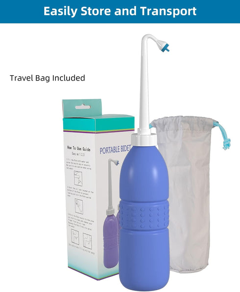 2 Pack Travel Bidet Bottle, Portable Bidet Sprayer Hand held Bidet 620ml for Personal Hygiene Care, On-The-Go Travel Bag Extra Long Pointed Nozzle...