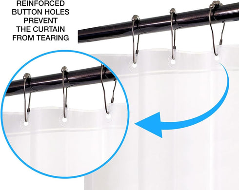 Splash Home Duckies PEVA 4G Shower Liner, Lightweight Shower Curtain Liner with 12 Rustproof Metal Grommet Holes 70” W x 72” H, Waterproof Shower ...