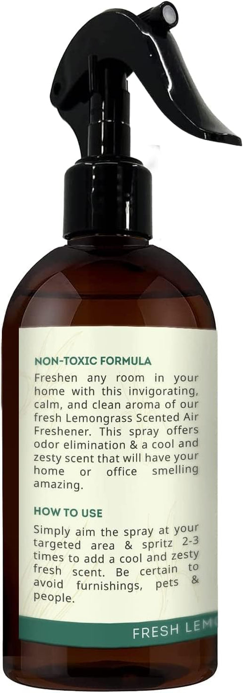 Kate Naturals Air Freshener Spray for Home. Lemongrass Essential Oil Room Freshener Spray for Pillows, Bedding, Linen, Room Spray (8 fl oz, Lemon ...