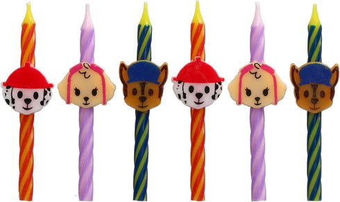 PAW Patrol Birthday Cake Candles | 6 Birthday Candles for Cake Decorations, Red, Pink, Blue Candles Featuring Chase, Marshall, Skye | Cake Toppers...