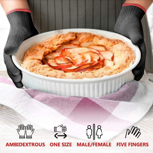 1 Pair Heat Resistant Gloves Oven Gloves Heat Resistant with Fingers Gloves Double Oven Mitt Set...