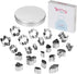 Tiny Mini Stainless Steel Cookie Cutters, 22-piece Cute Shapes Animal Flowers Bear Dinosaur for One-Bite Cookies, Fruits, Fondant Biscuit (22 pcs)...