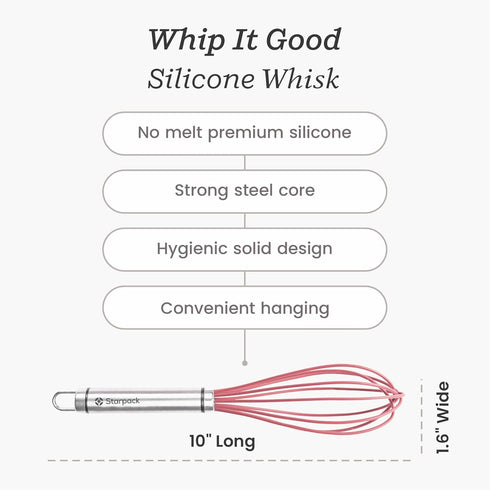 Starpack 'Whip it Good' Silicone Whisk for Nonstick Cookware - Non Scratch Whisk Heat Resistant 600°F - Kitchen Whisks for Cooking, Baking & Stirr...