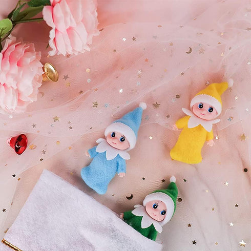 Mini Baby Elft Set Kindness Twins Craft Tiny Babies Doll Decoration Accessories Toys for Girls Boys Kids Adults (Pack of 2 Pieces Pink)...