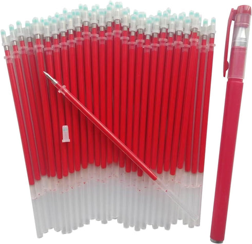 Gel Pens 0.5mm Refills, Red Gel Pen Refills, 50-Pack 0.5 mm Gel Ink Pen Replace Refills,Send 1 Extra pens,Red Pen Refills Easy Drying, Smooth Writ...