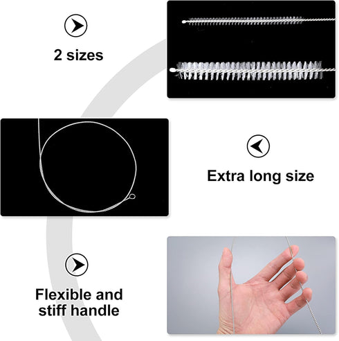 4 Pcs Extra Long Cleaning Brush for Straw Tube Pipe Hose Bottle Refrigerator Drain, 1m/39in...
