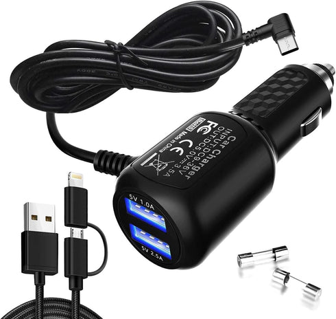 Dash Cam Charger 2024 Upgraded USB-C Car Charger with Dual USB Port Compatible with, Rexing, Byakov, AKASO, Crosstour, Trekpow, Pruveeo, OldShark,...