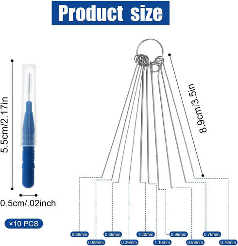 10pcs Shower Head Cleaning Brush, Small Cleaner Tool Hole Cleaning Brush with 10 Stainless Steel Pin Picks Gap Hole Anti-Clogging Cleaning Brush f...