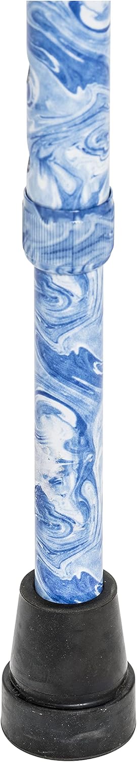 Drive Medical Mobility Aid Adjustable Walking Cane with Foam Grip Offset Handle, Swirl...