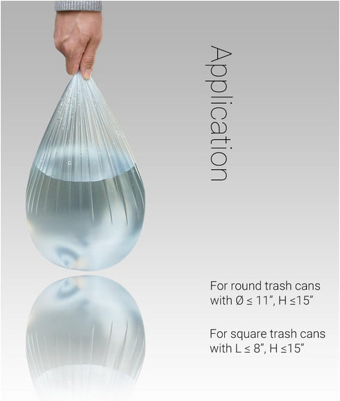 Clear Small Trash Bags with Simple-Illustration Aesthetic Drawing, 4 Gallon Garbage Bags with Quick-Dispense, 100 Count...