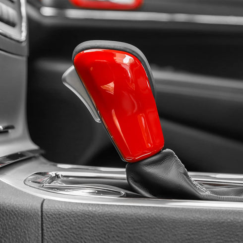 CheroCar Grain Gear Shift Knob Decoration Trim for 2017-2020 Jeep Grand Cherokee, Interior Accessories (Red)...