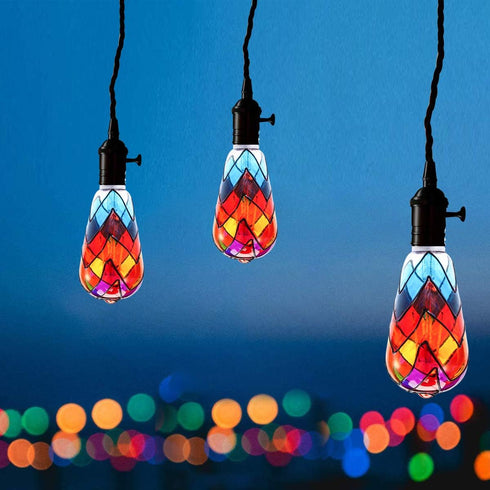 I-SHUNFA Edison Glass LED Light Bulb,6 Watts Heatless E26 ST64/A19 LED Light Bulbs for Home Party,Recreation Room,Balcony,Garden,Christmas Decorat...