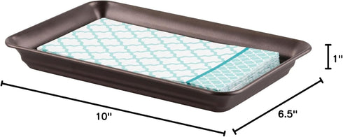 iDesign Metal Vanity Tray, Non-Slip Guest Towel Board for Cosmetics,Makeup,Jewelry,Keys,Bathroom,Kitchen,Office,Craft Room,Countertops,Closets Sto...