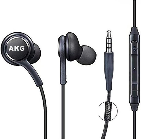 2024 New Earbuds Stereo Headphones for Samsung Galaxy S8 S10 S10e Plus A31 A71 Cable - Designed by AKG - with Microphone and Volume Buttons (Black...