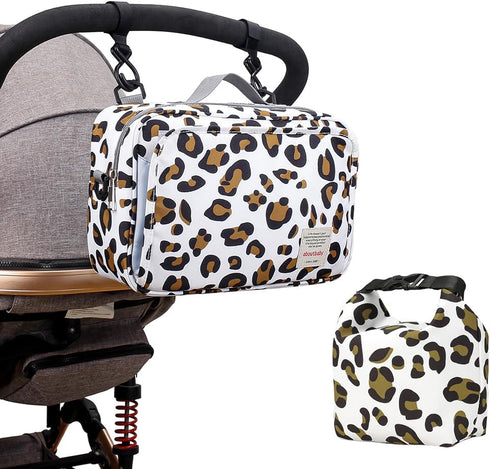 MOMIGO Baby Diaper Bag Stroller Bag With Snack Cooler Bag - Diaper Caddy Tote Baby Stroller Bag Nursery Storage Bin for Diapers, Wipes & Toys Mini...