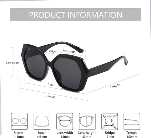 ZENOTTIC Retro Oversized Hexagonal Sunglasses for Women 100% UV400 Protection...