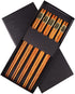 Wooden Chopsticks Reusable Japanese Style 5-Pairs Set of Natural Wood Chopsticks Gift Iron sword style 8.86 Inch...