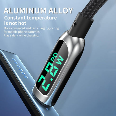 AICase USB C to L ightning Cable, 10FT Charging Syncing Cord with LED Display Compatible with iPhone 13 13 Pro 12 Pro Max 12 11 X XS XR 8 Plus, Ai...
