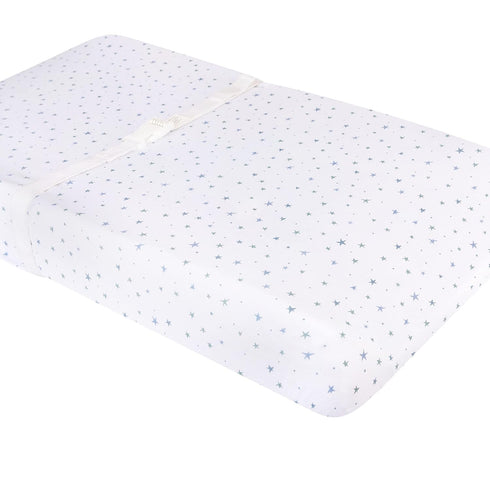 Changing Pad Cover 2 Pack - Baby Cradle Sheet with 100% Jersey Cotton - Changing Pad Covers for Boys, Newborn Essentials (Blue Stars & Stripes)...