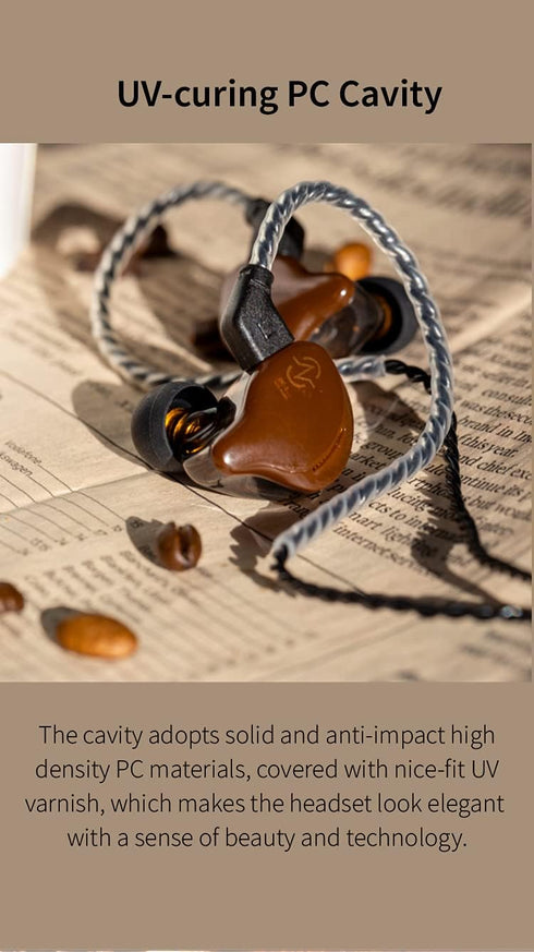Kinboofi in Ear Monitor, CCZ Coffee Bean Stereo Wired Headphones, Dual Magnetic Circuit Dynamic Driver in-Ear Earphone, Noise Cancelling Headphone...